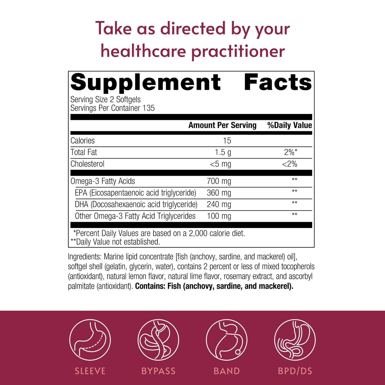 Bariatric Advantage Omega-3 300 Fish Oil Softgels close-up