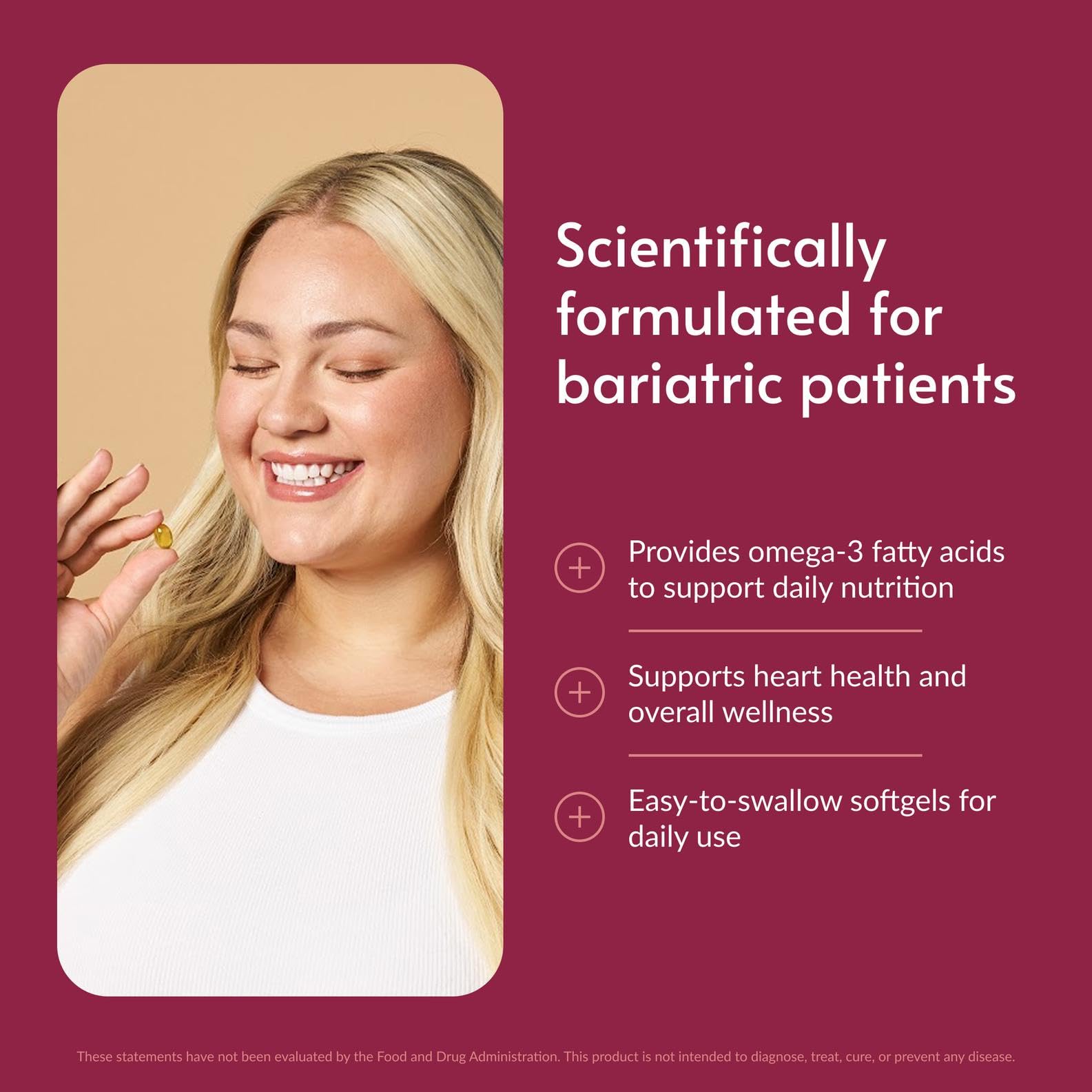Bariatric Advantage Omega-3 300 Fish Oil Softgels side view
