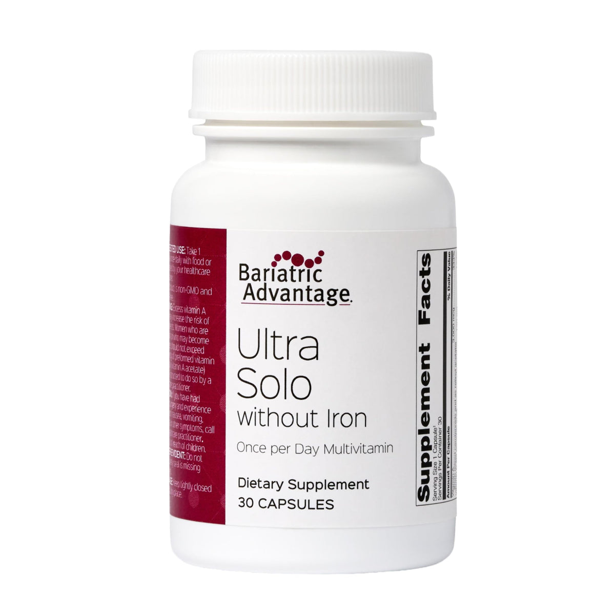 Bariatric Advantage Ultra Solo Multivitamin 30 Capsules front view