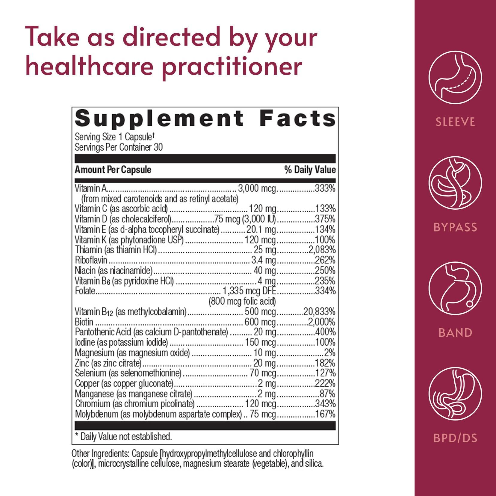 Bariatric Advantage Ultra Solo Multivitamin capsule close-up
