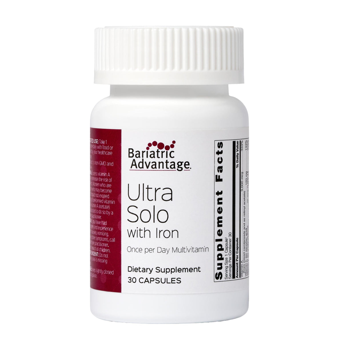 Bariatric Advantage Ultra Solo Multivitamin with Iron front view