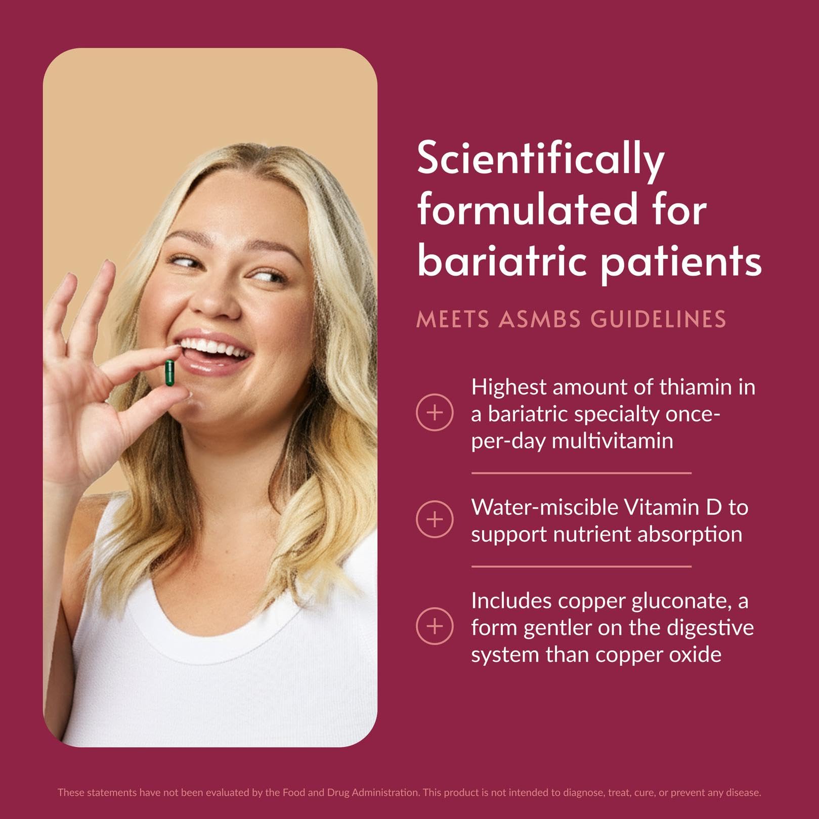Bariatric Advantage Ultra Solo Multivitamin with Iron side view