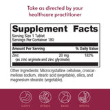 Bariatric Advantage Zinc Chelate Tablets 20mg ingredients list