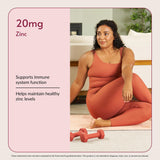 Bariatric Advantage Zinc Chelate Tablets 20mg on a wooden table