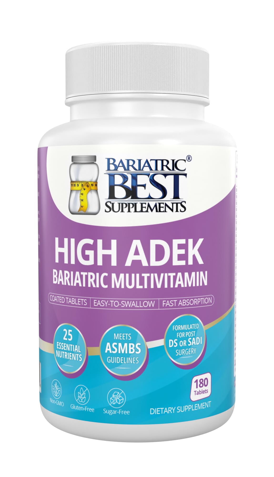 Bariatric Best High ADEK Multivitamin 180 tablets front view