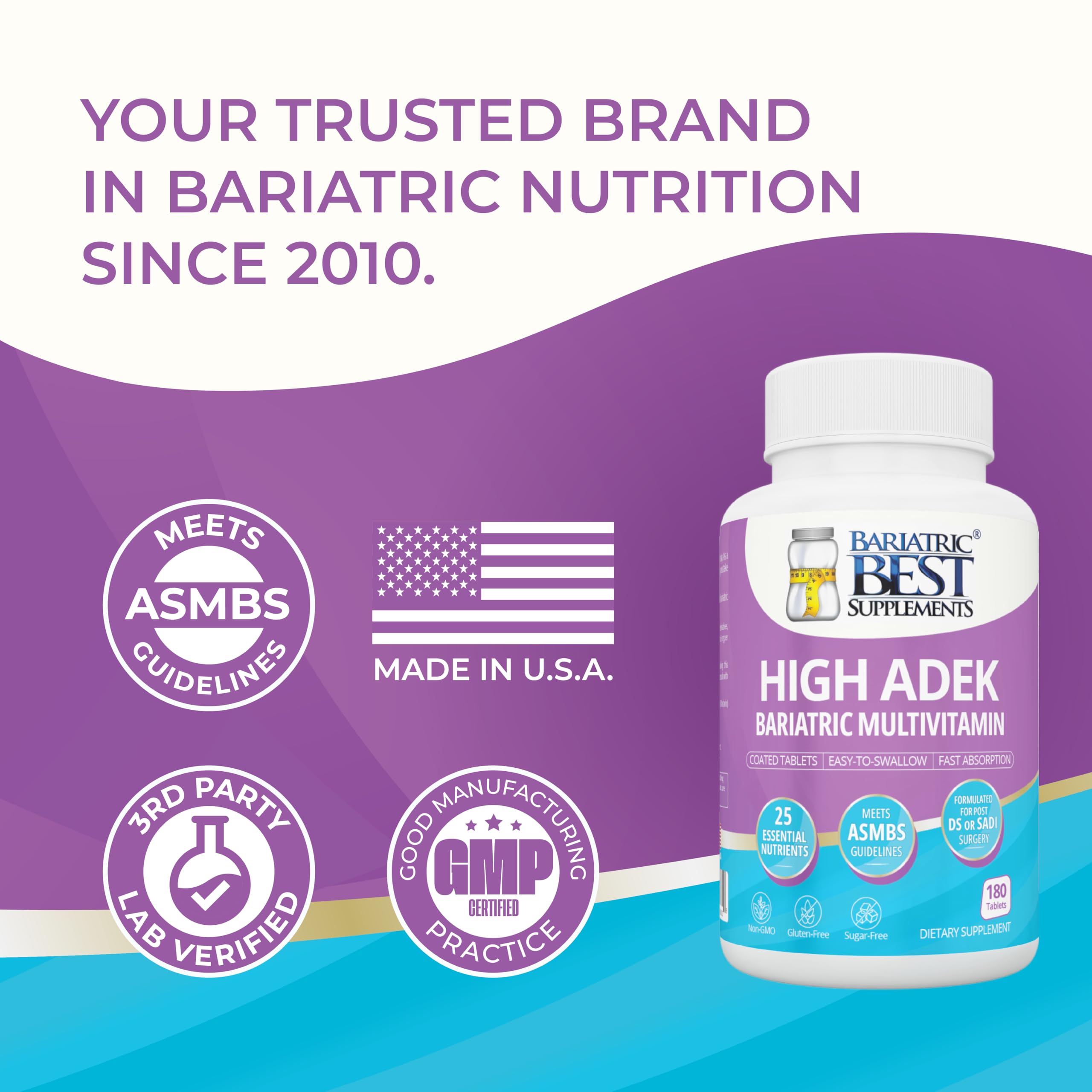 Bariatric Best High ADEK Multivitamin with measuring spoon