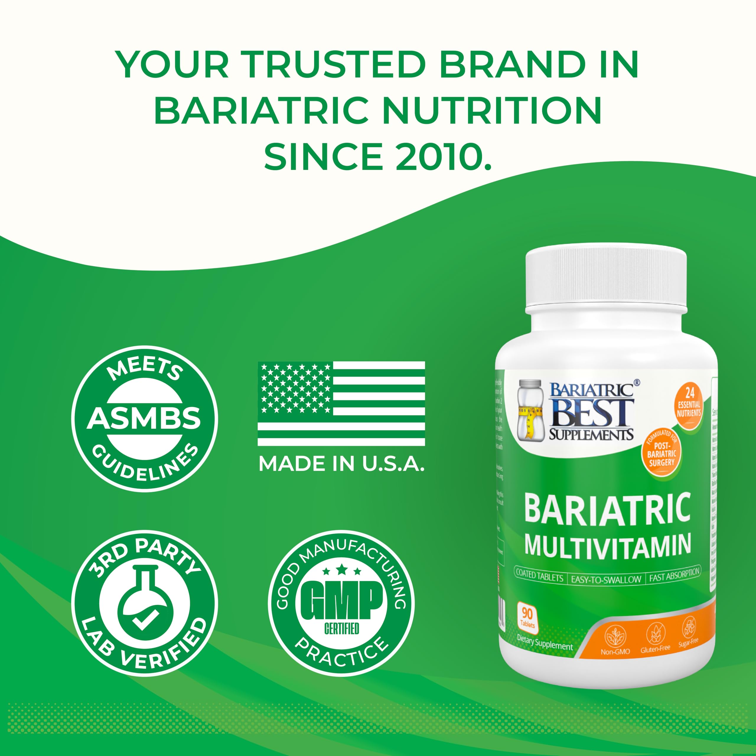 Bariatric Best Supplements Multivitamin Tablets with a glass of water
