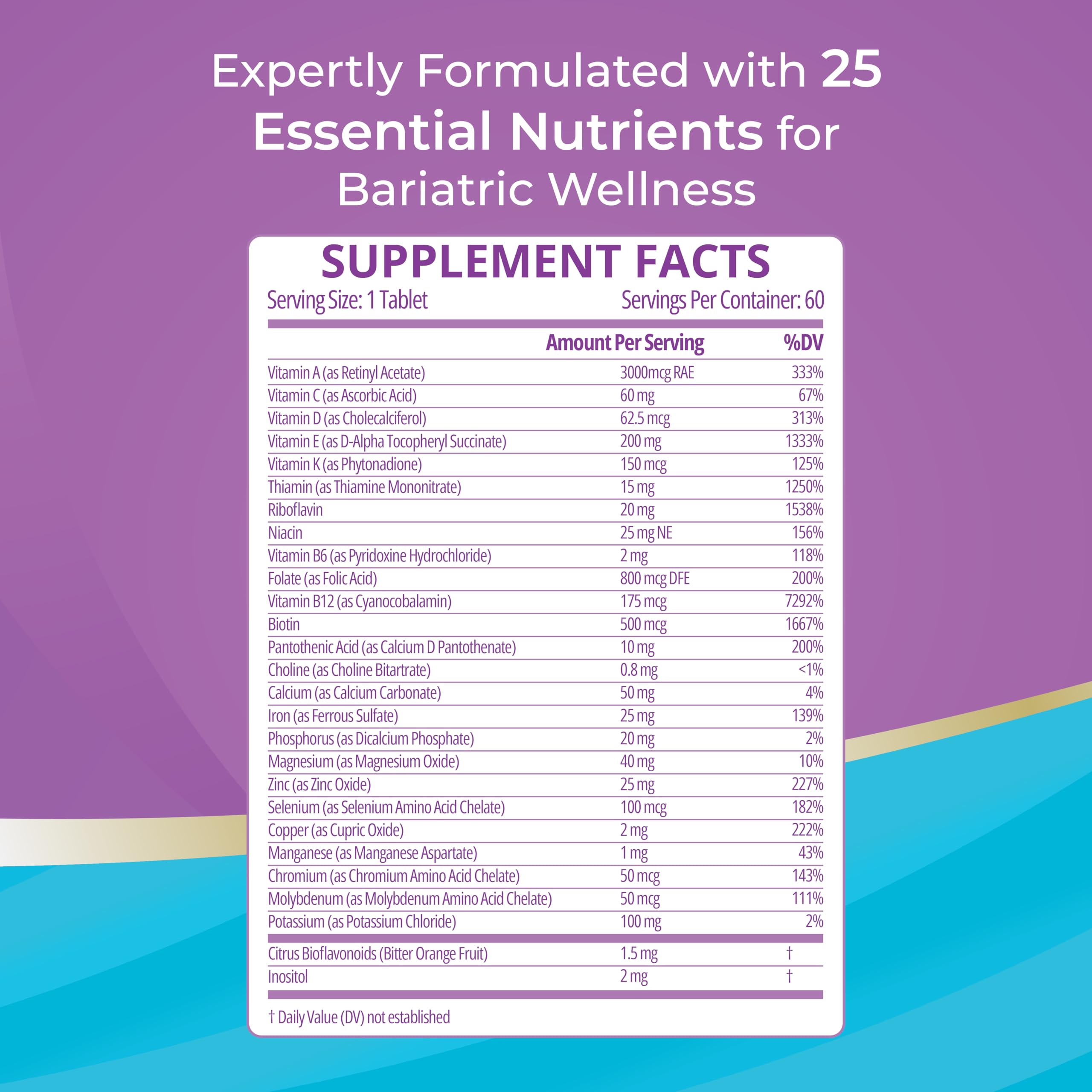 Bariatric Best Supplements Multivitamins bottle on a kitchen counter
