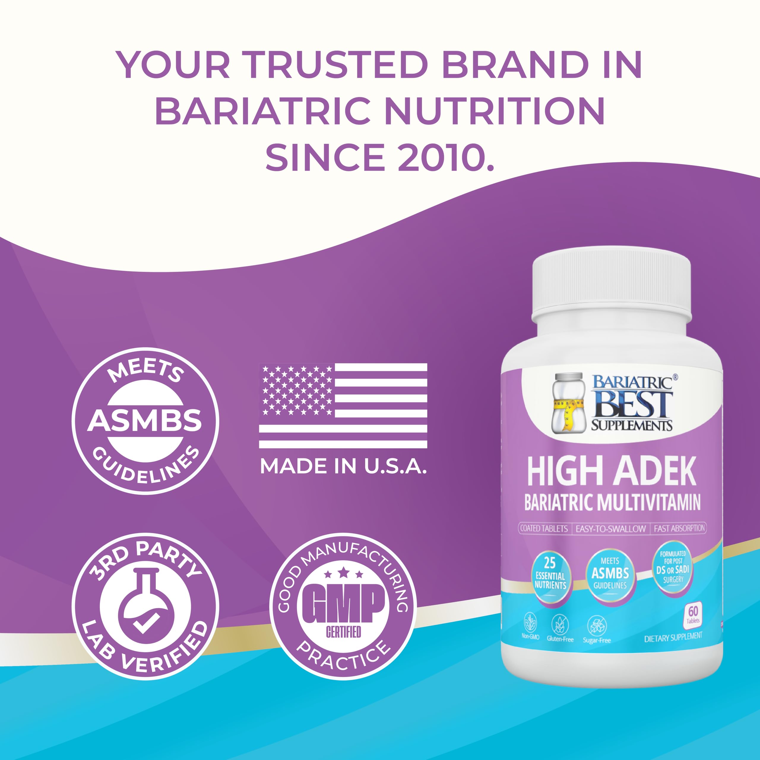 Bariatric Best Supplements Multivitamins packaging with dimensions