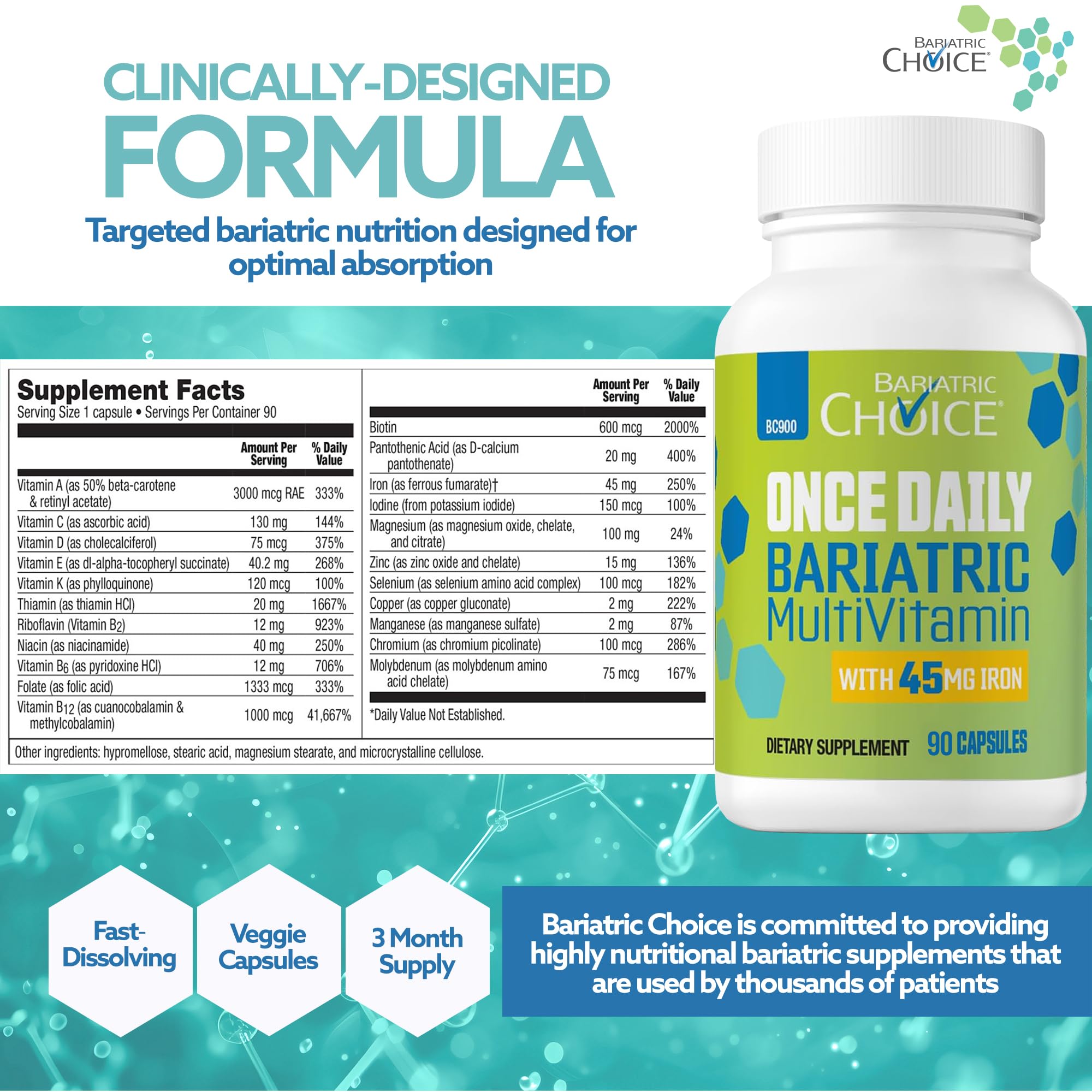 Bariatric Choice Once Daily Multivitamin Capsule close-up