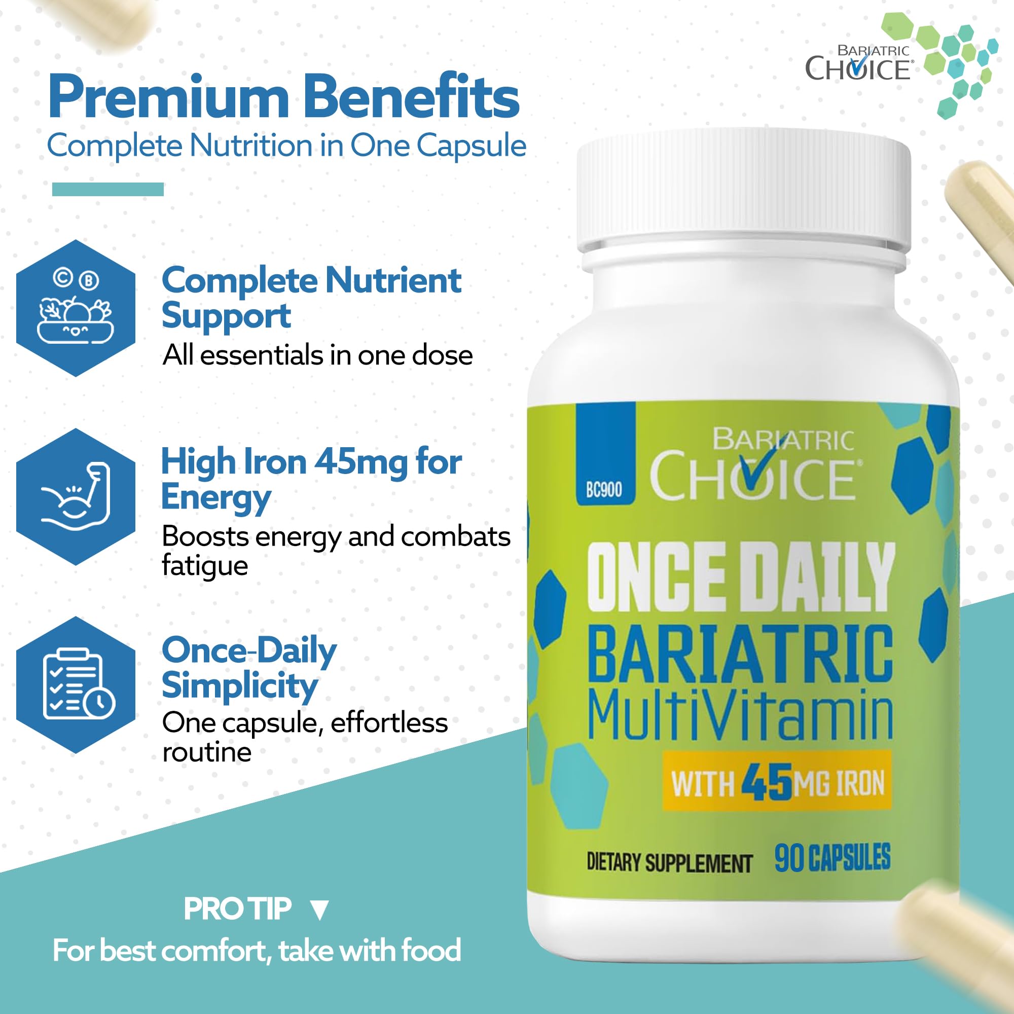 Bariatric Choice Once Daily Multivitamin Capsule side view