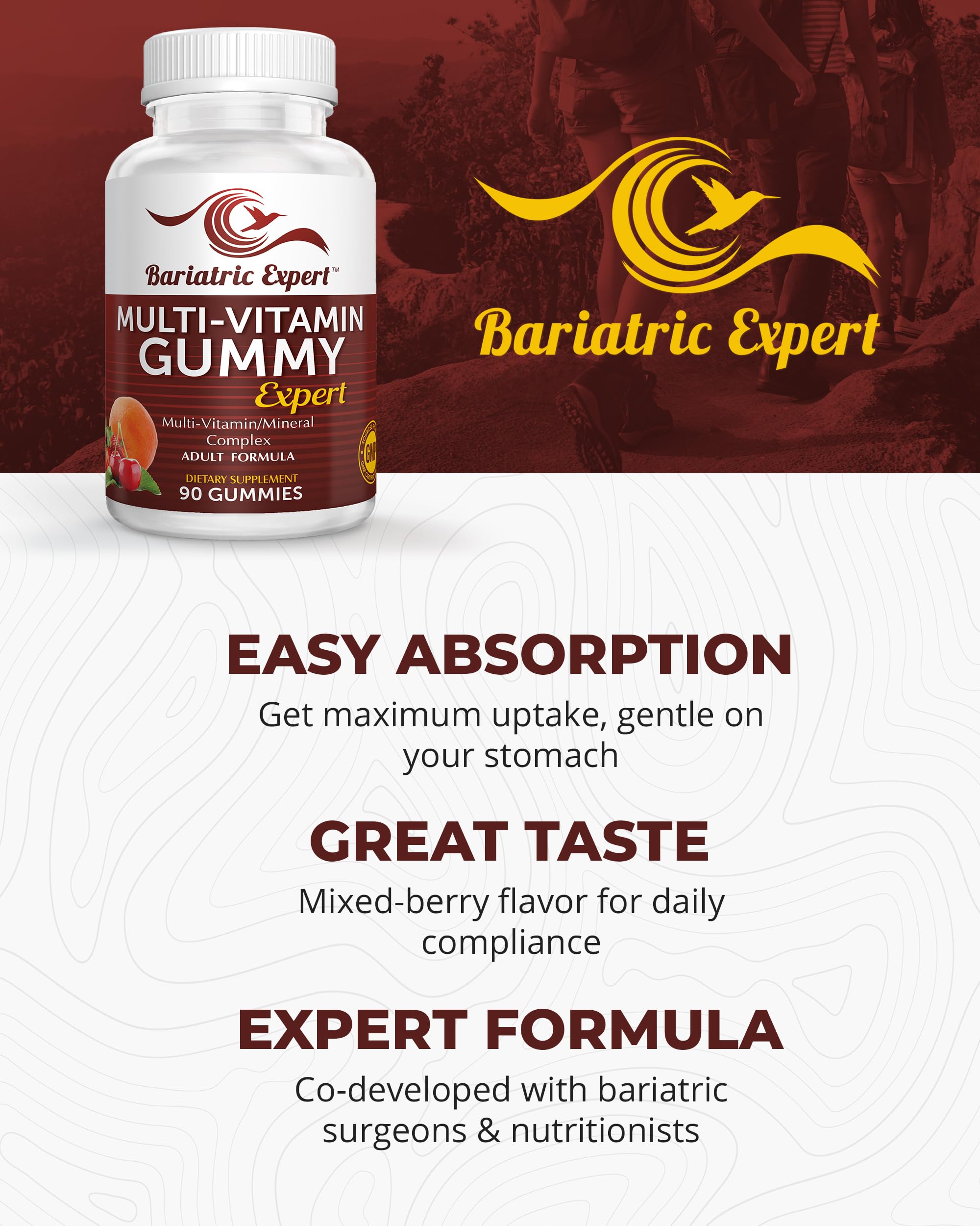 Bariatric Food Expert Multivitamin Gummies with a measuring spoon