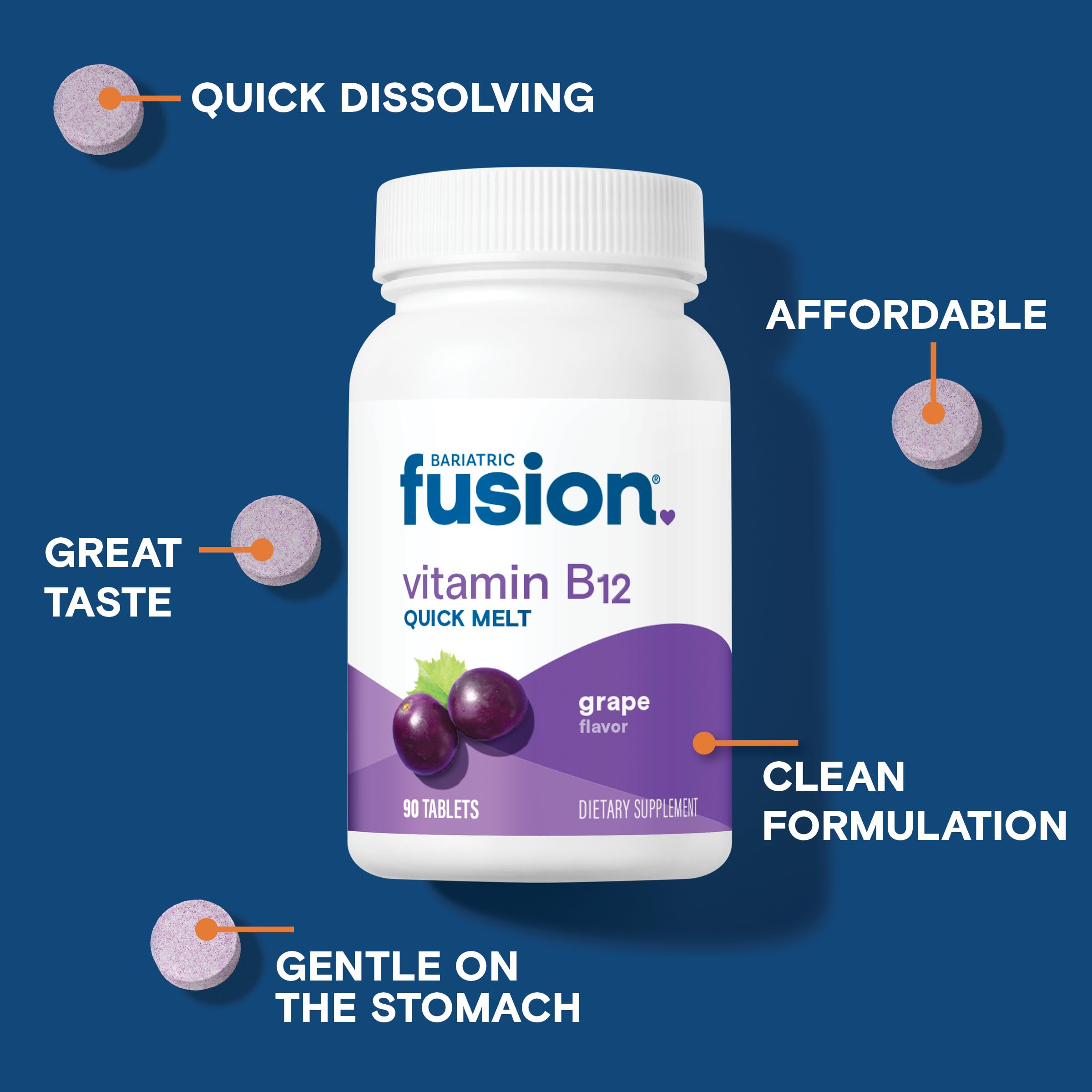 Bariatric Fusion B12 Sublingual Melts 1000 mcg grape flavour