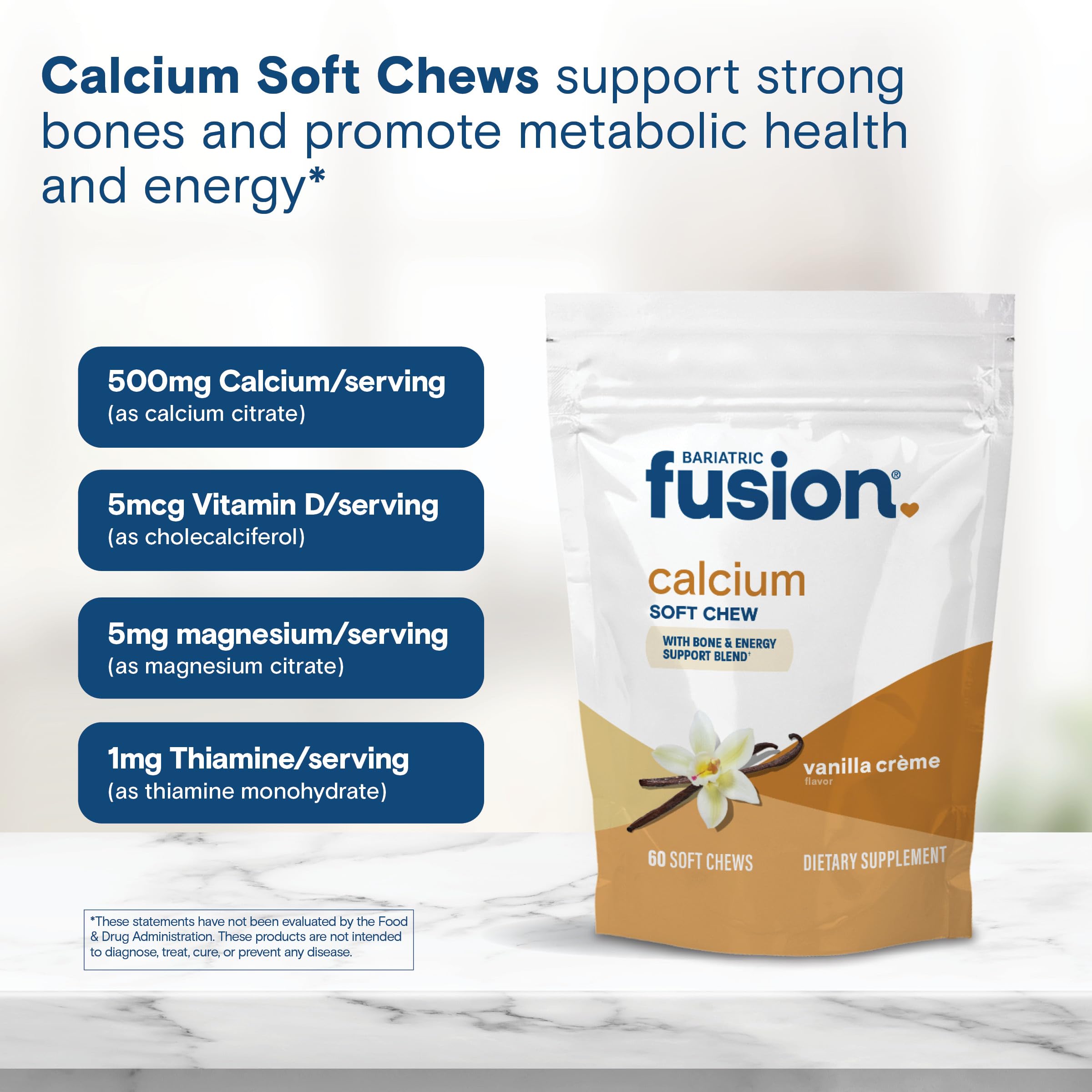 Bariatric Fusion Calcium Citrate Chews 500mg ingredients list