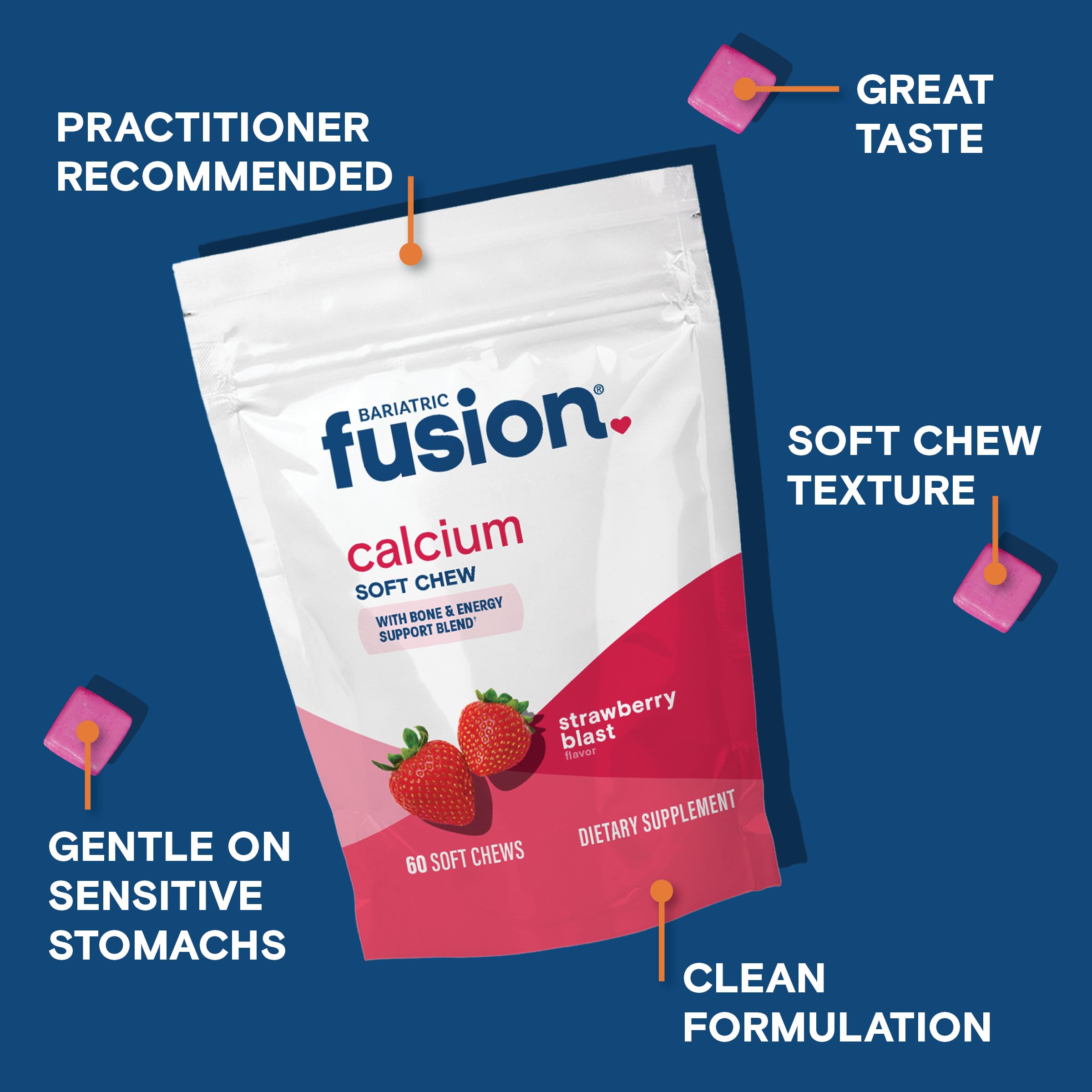 Bariatric Fusion Calcium Citrate Chews nutritional information