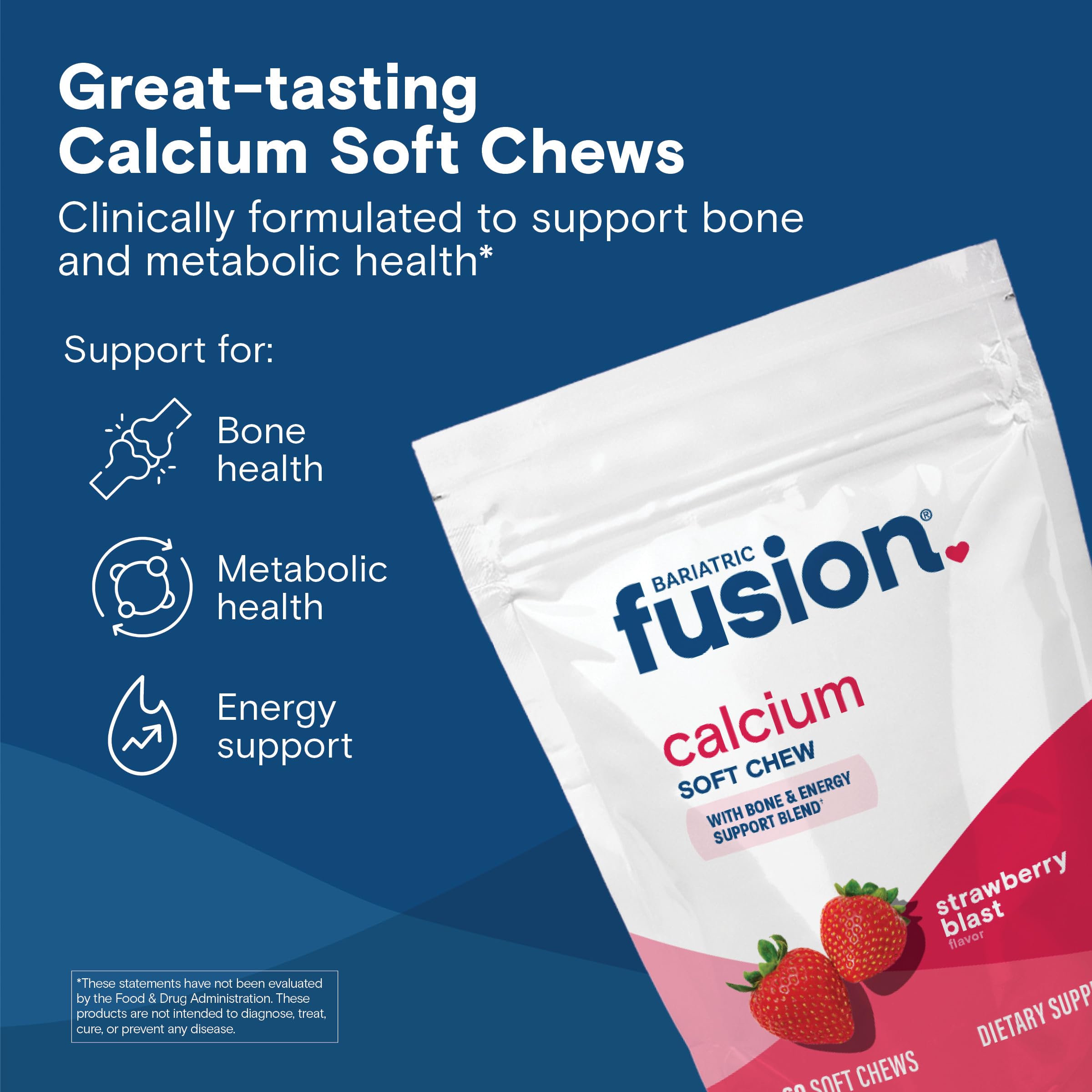 Bariatric Fusion Calcium Citrate Chews strawberry flavour soft chews