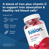 Bariatric Fusion Cherry Iron Supplement bottle with 60 soft chews