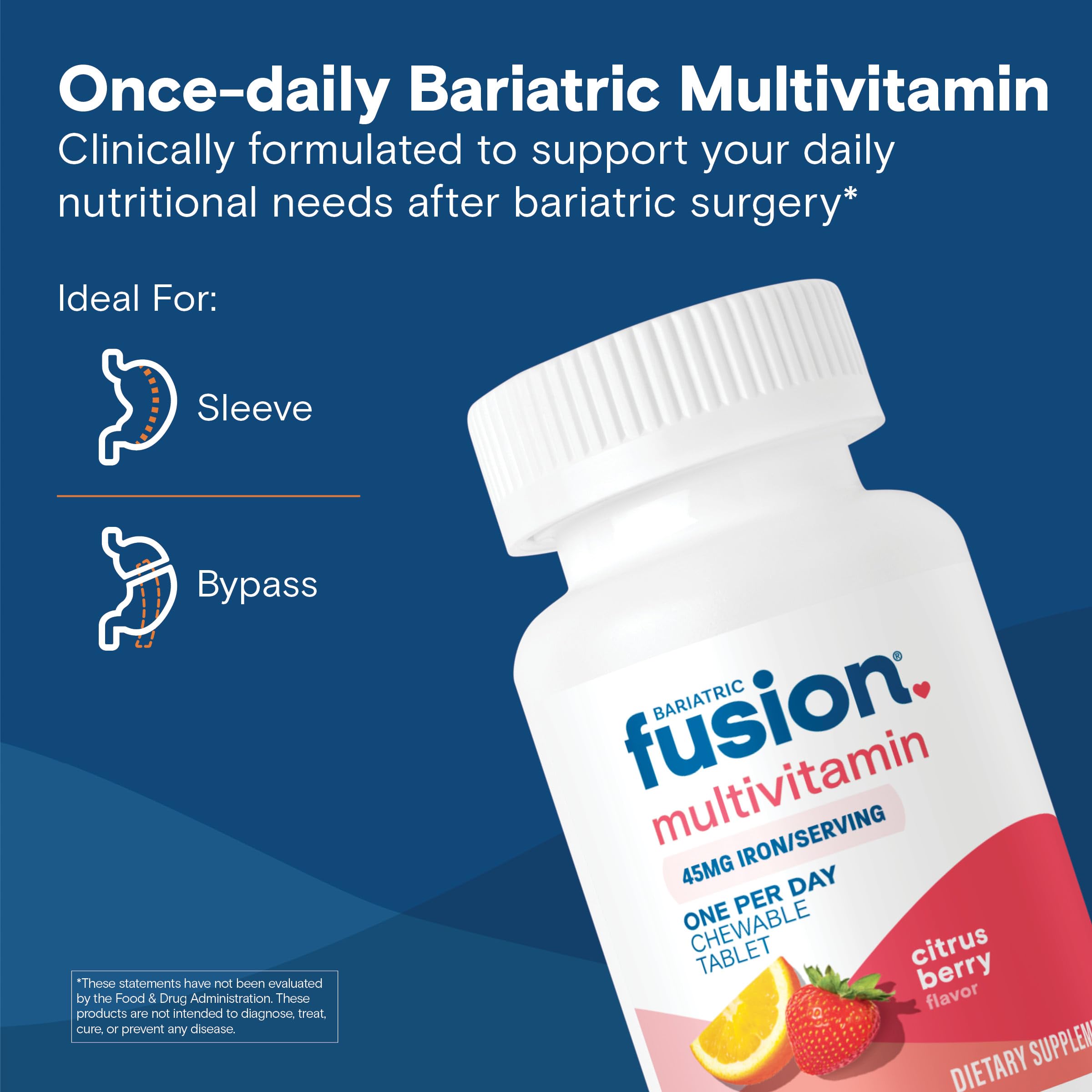 Bariatric Fusion Chewable Multivitamin with Iron 45mg packaging
