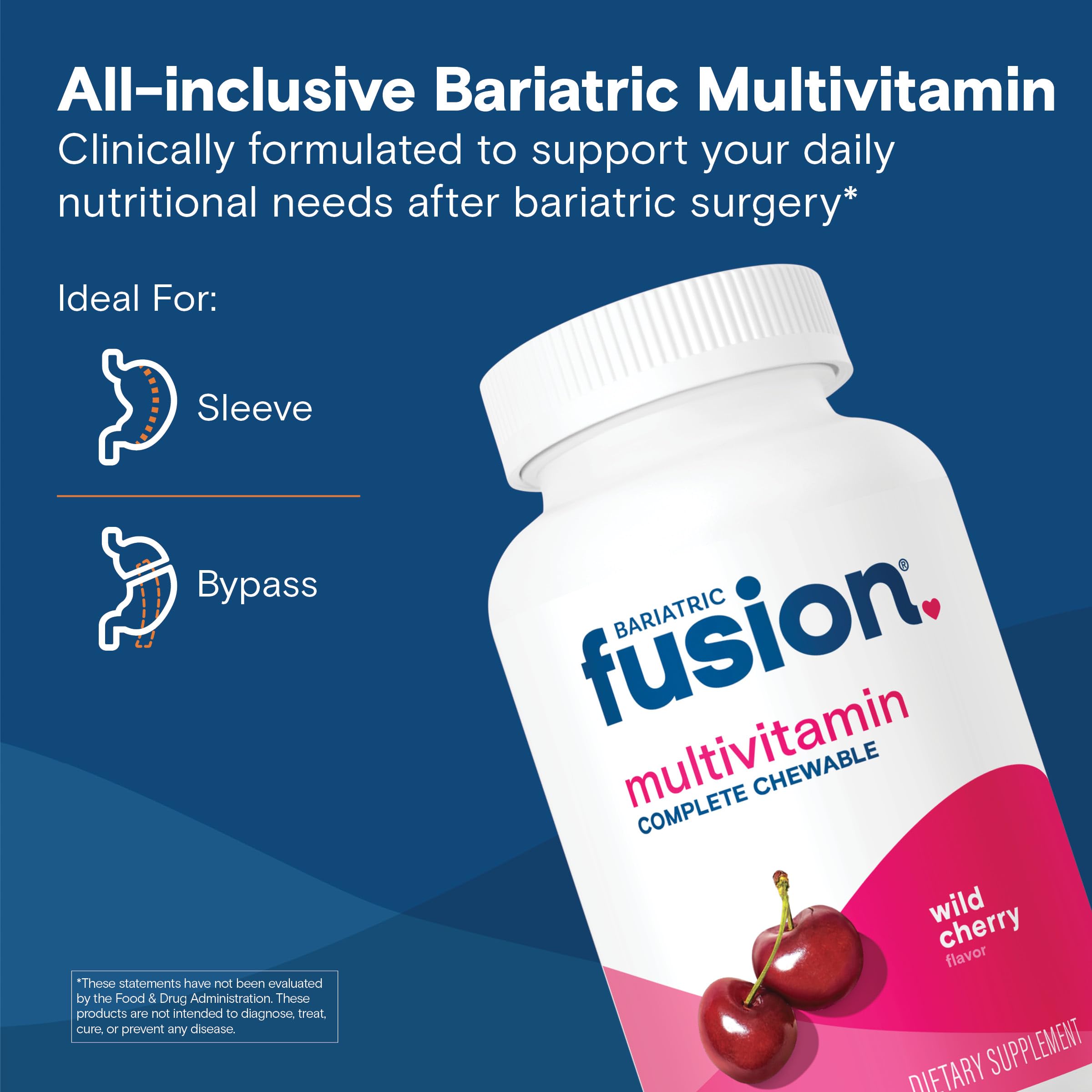 Bariatric Fusion Complete Chewable Multivitamin 120 Tablets bottle side view