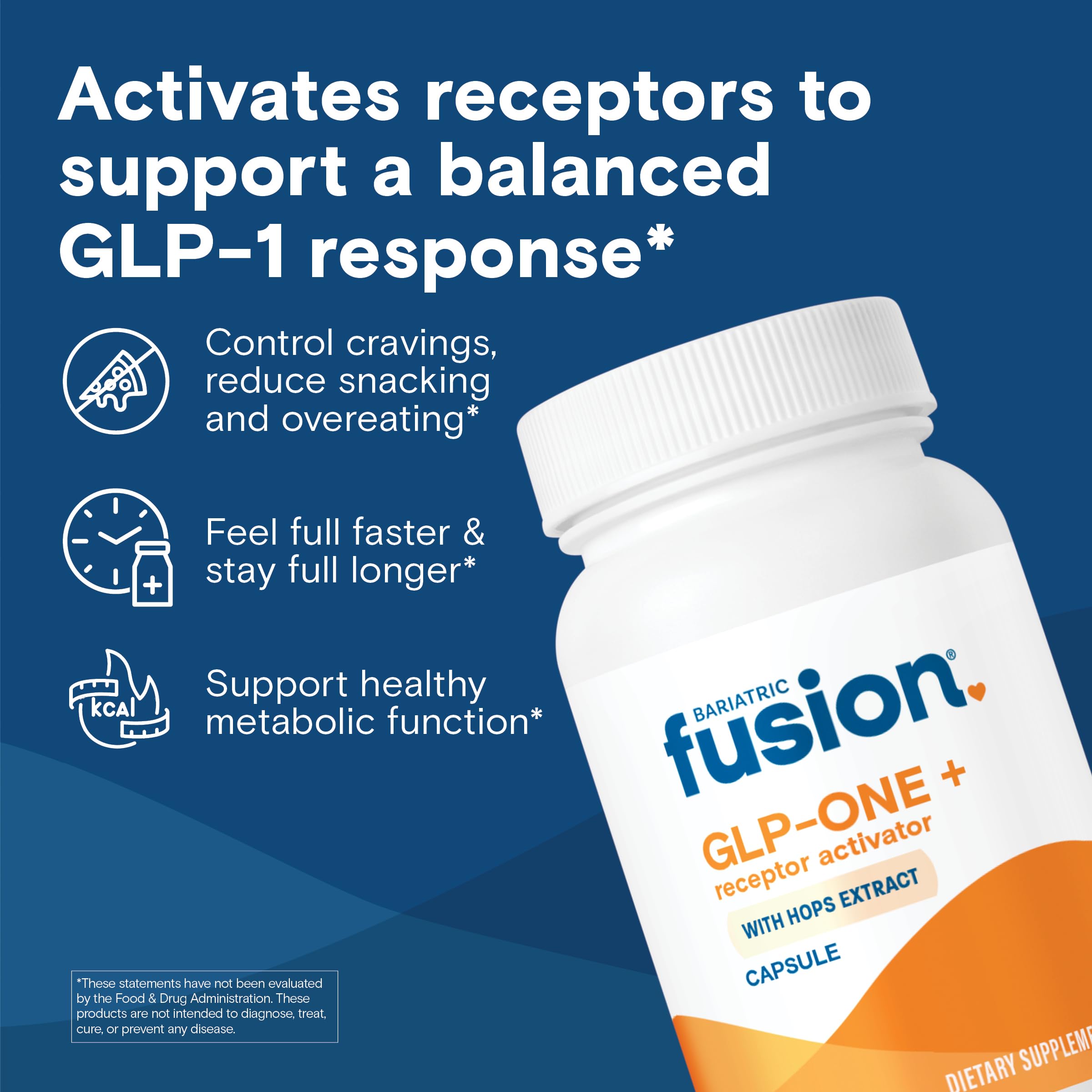 Bariatric Fusion GLP-ONE + supplement capsules close-up