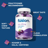 Bariatric Fusion Grape Iron Chewable Supplement individual soft chew