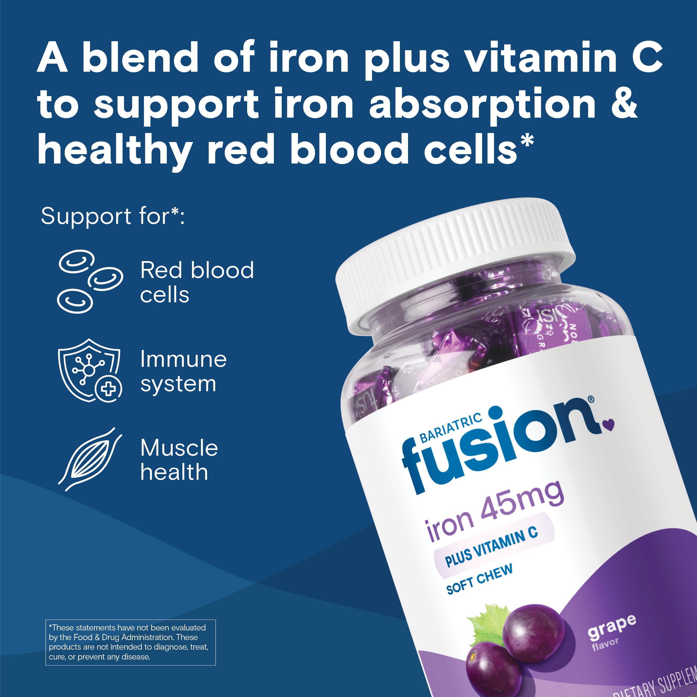 Bariatric Fusion Grape Iron Chewable Supplement packaging