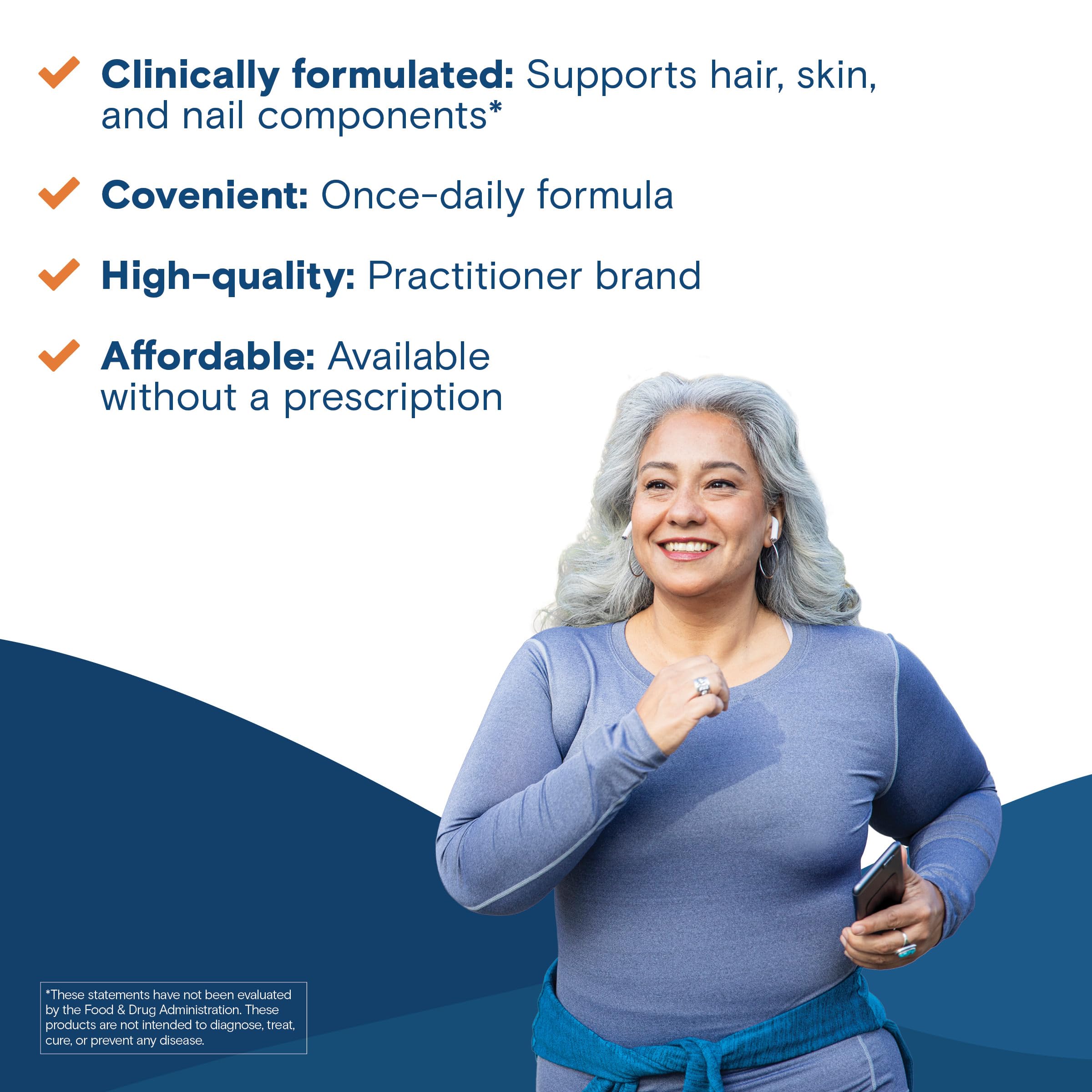 Bariatric Fusion Hair, Skin & Nails Vitamins on a wooden table