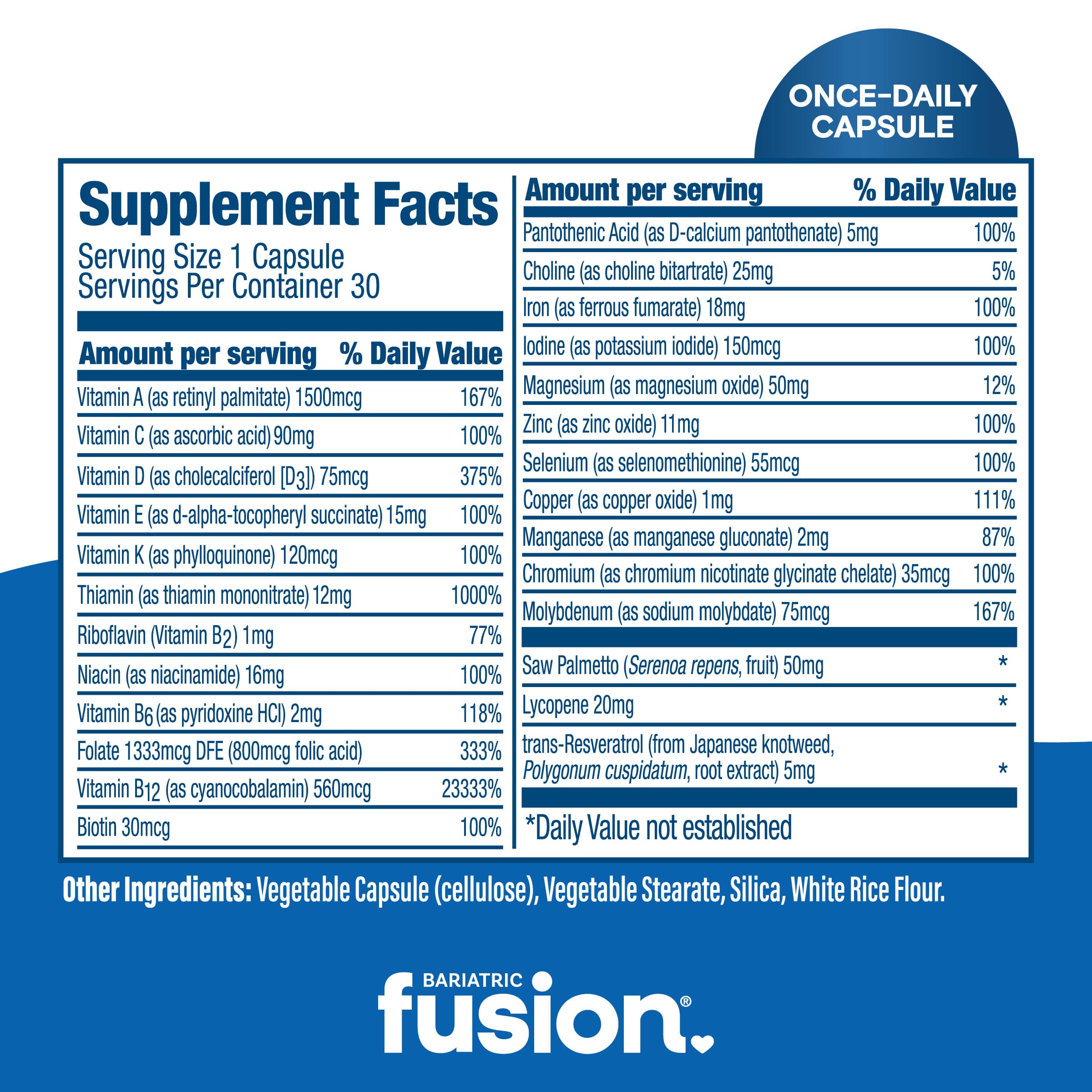 Bariatric Fusion Men's One Per Day Multivitamin bottle with label
