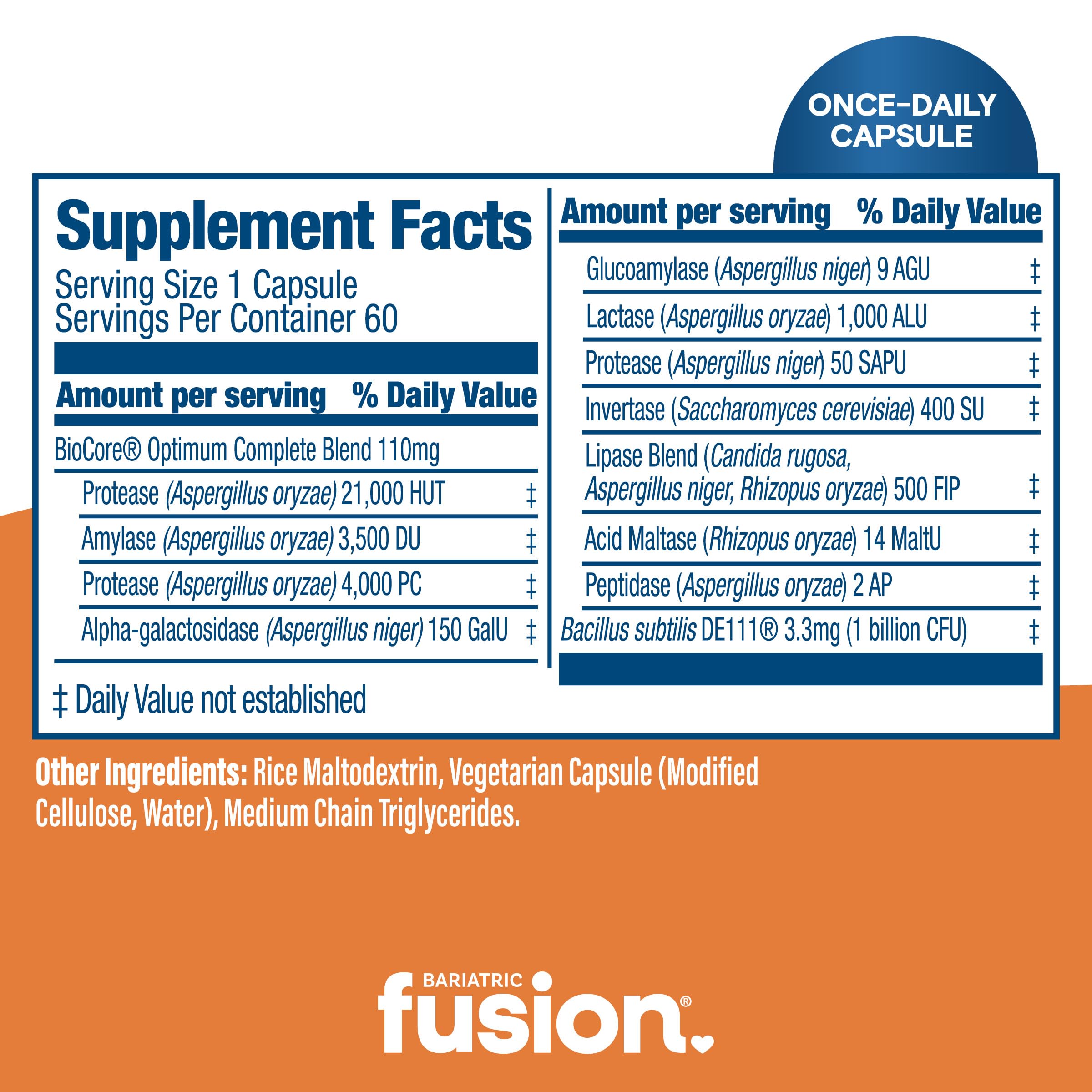 Bariatric Fusion Multi-Enzymes bottle with label