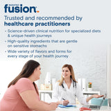 Bariatric Fusion multivitamin bottle with a fresh fruit background