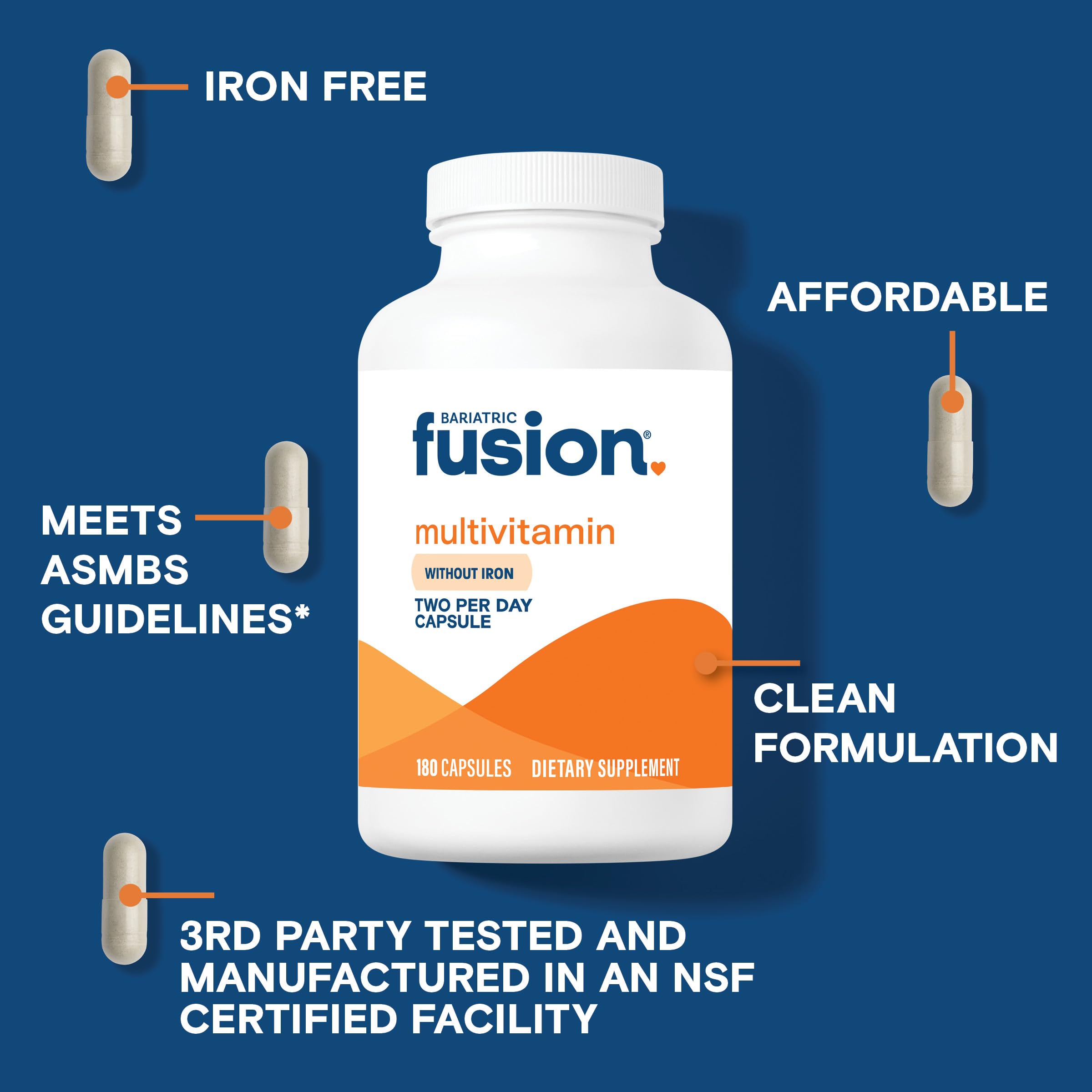 Bariatric Fusion Multivitamin Capsules close-up of capsules