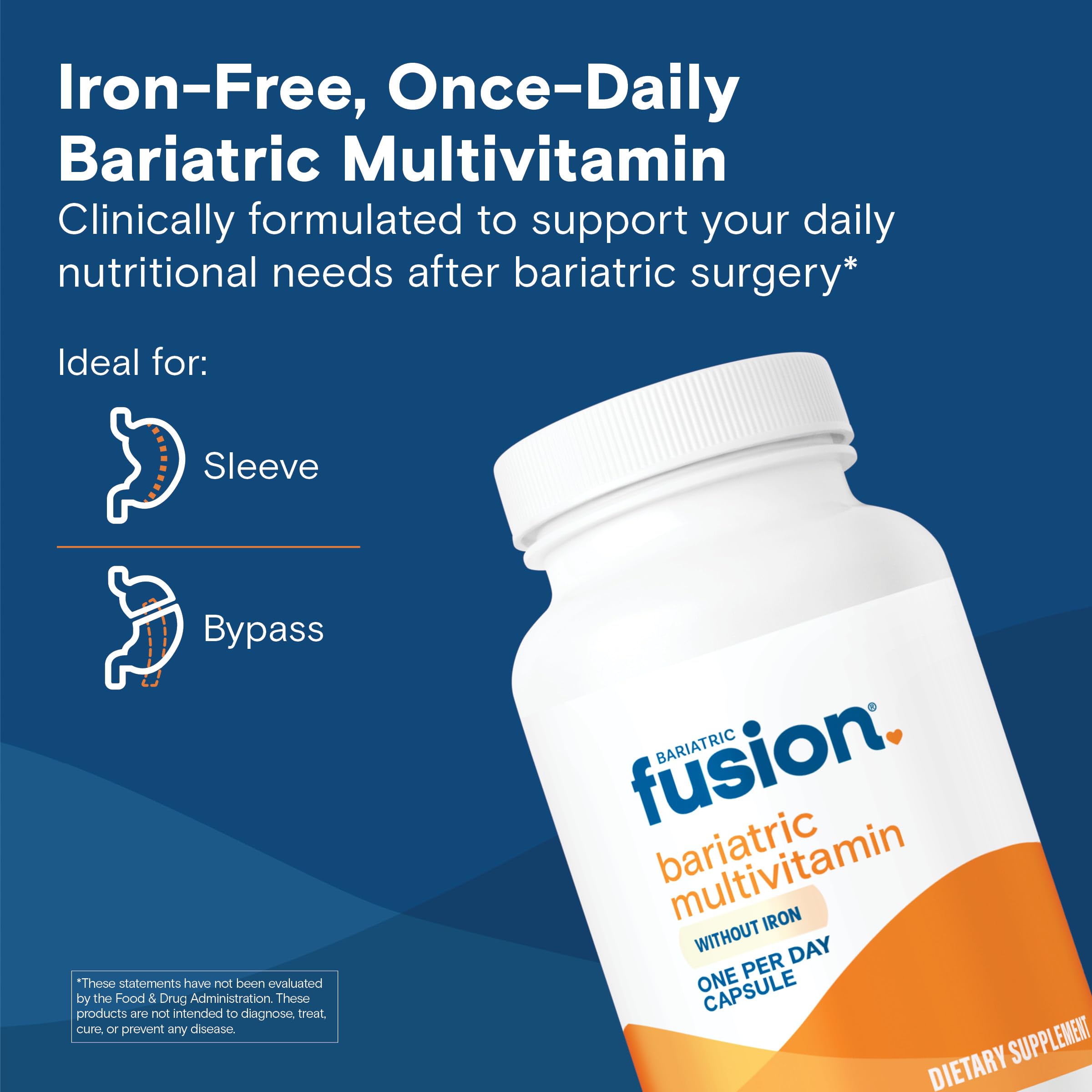 Bariatric Fusion Multivitamin Capsules without Iron side view