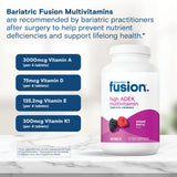 Bariatric Fusion Multivitamin Chewable Tablets side view of bottle