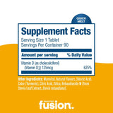 Bariatric Fusion Vitamin D3 Chewable Tablets 5000 IU back of the bottle