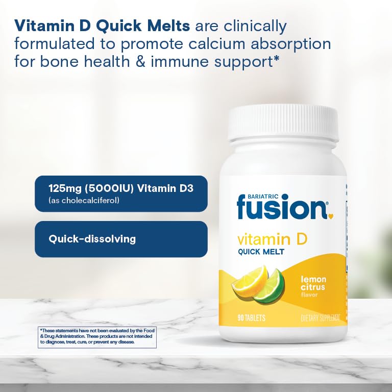 Bariatric Fusion Vitamin D3 Chewable Tablets 5000 IU with measuring spoon