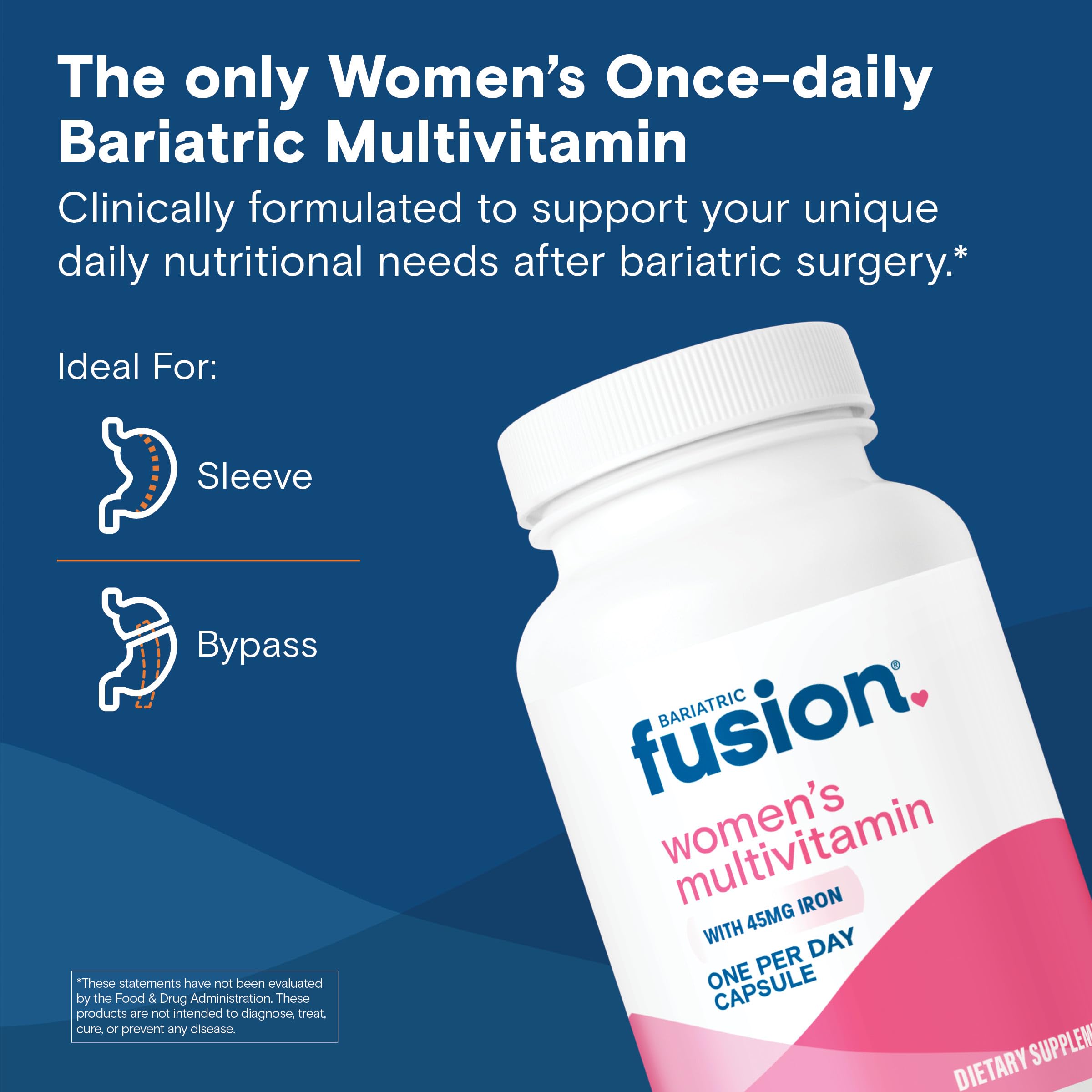 Bariatric Fusion Women's Multivitamin 30 capsules side view