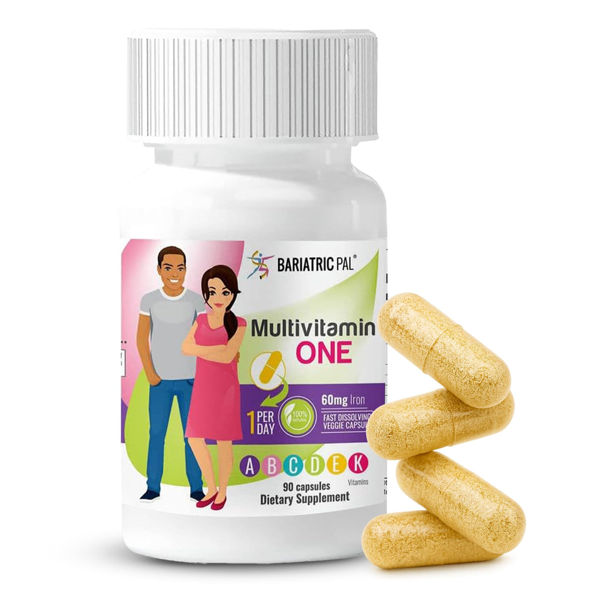 BariatricPal Multivitamin with Iron 60mg capsule front view