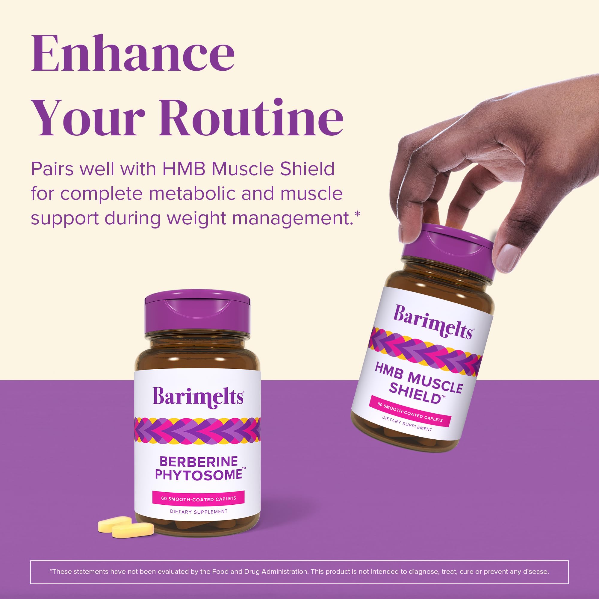 BariMelts Berberine Phytosome Supplement 550mg caplets on a wooden surface