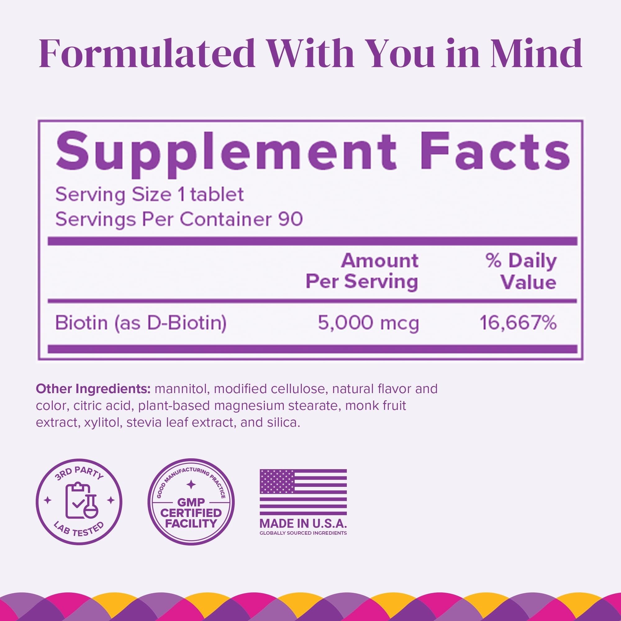 BariMelts Biotin Supplement 5000 mcg strawberry flavour tablets