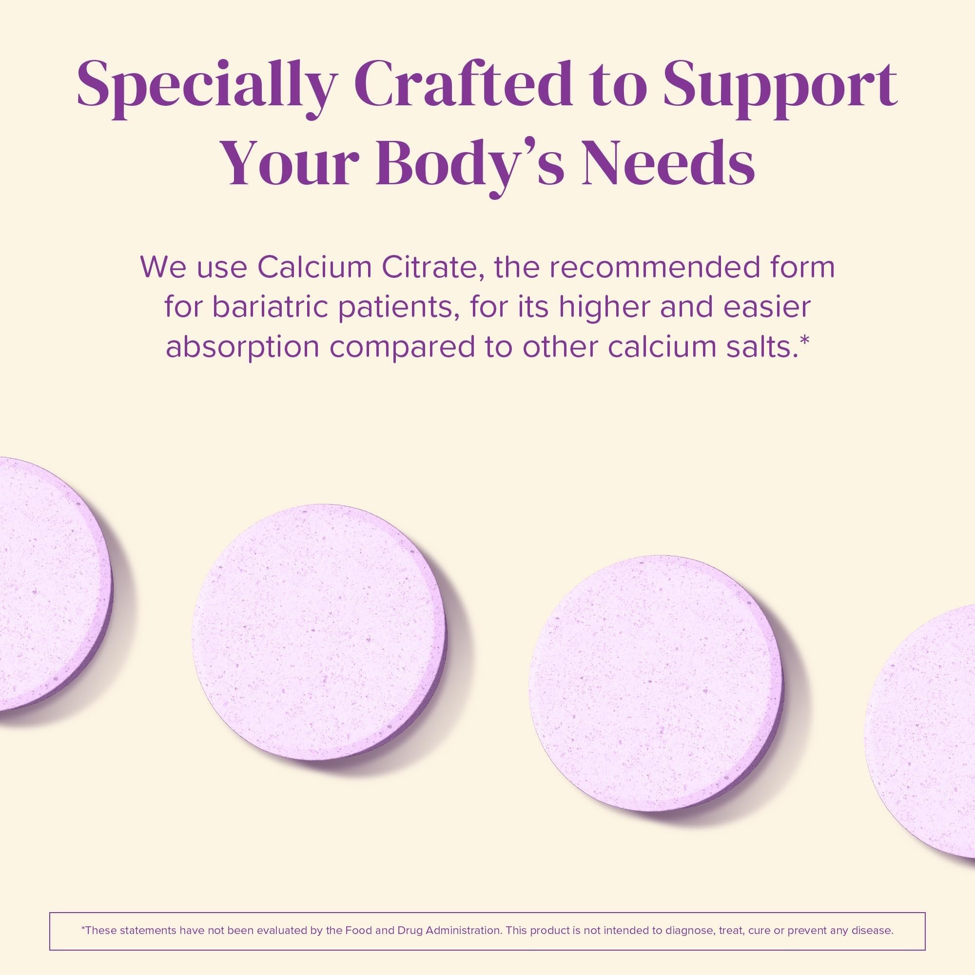 BariMelts Calcium Citrate 500mg supplement ingredients list