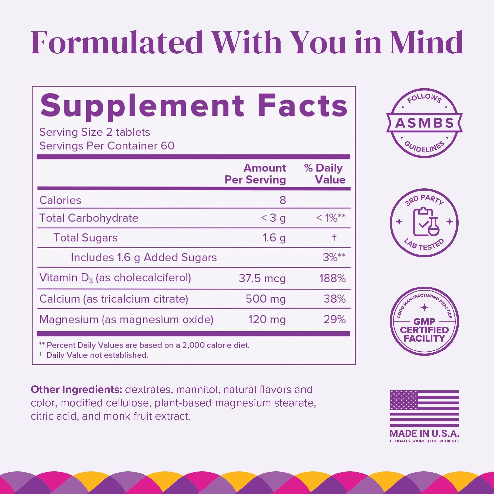 BariMelts Calcium Citrate 500mg supplement packaging