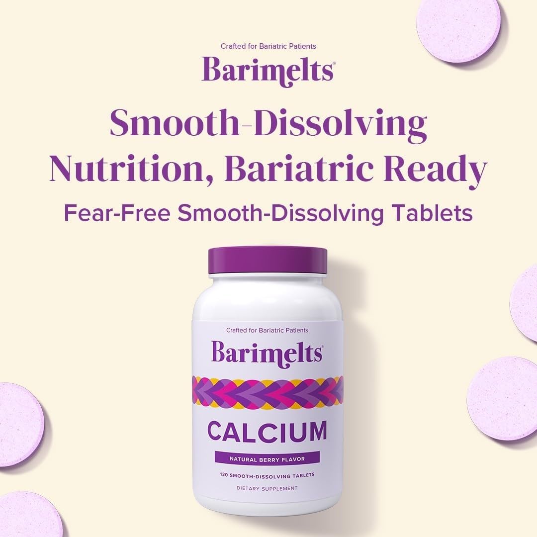 BariMelts Calcium Citrate 500mg supplement with a glass of water