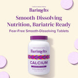 BariMelts Calcium Citrate 500mg supplement with a glass of water