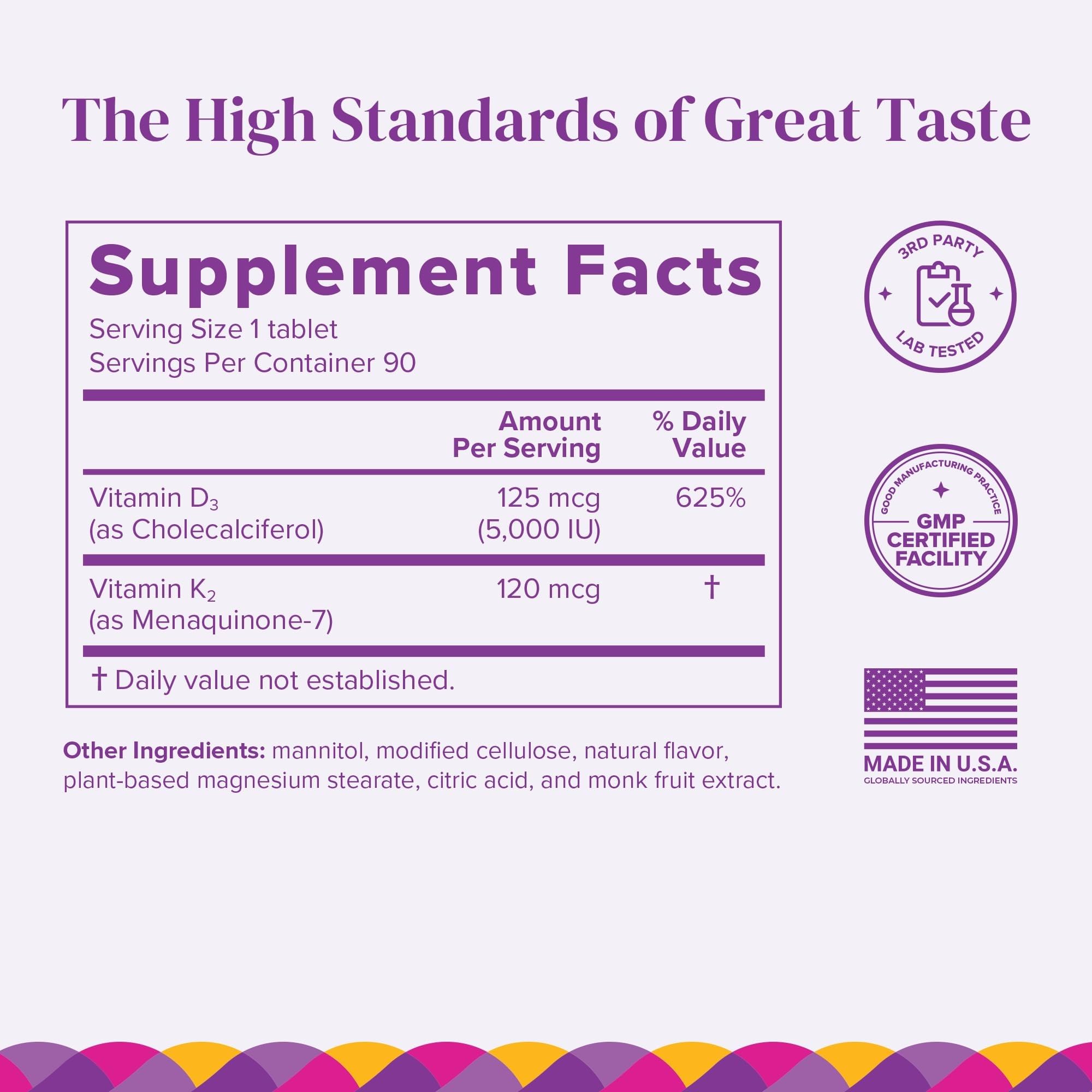 BariMelts D3 + K2 tablets in natural apple flavour