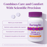 BariMelts Iron Supplement 45g tablets on a wooden table