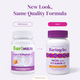 BariMelts Iron Supplement bottle with three tablets