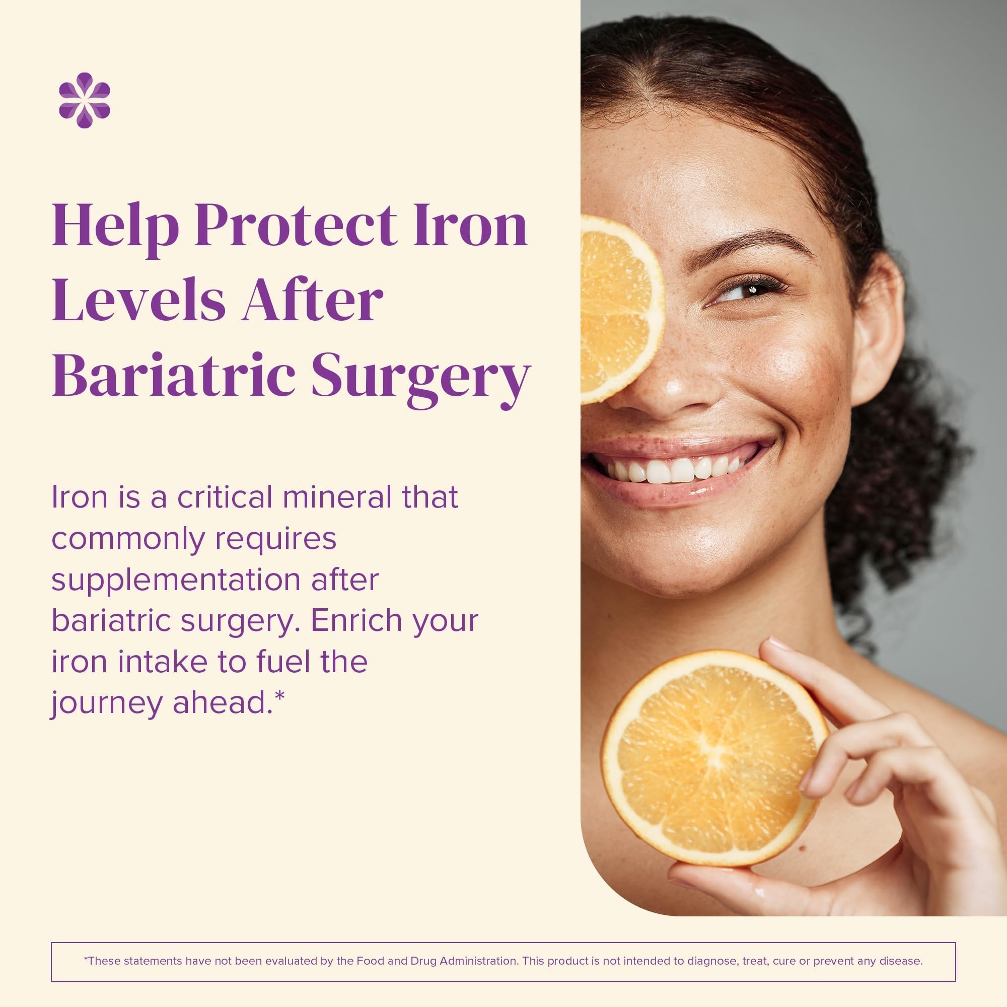 BariMelts Iron Supplement natural orange flavour tablets