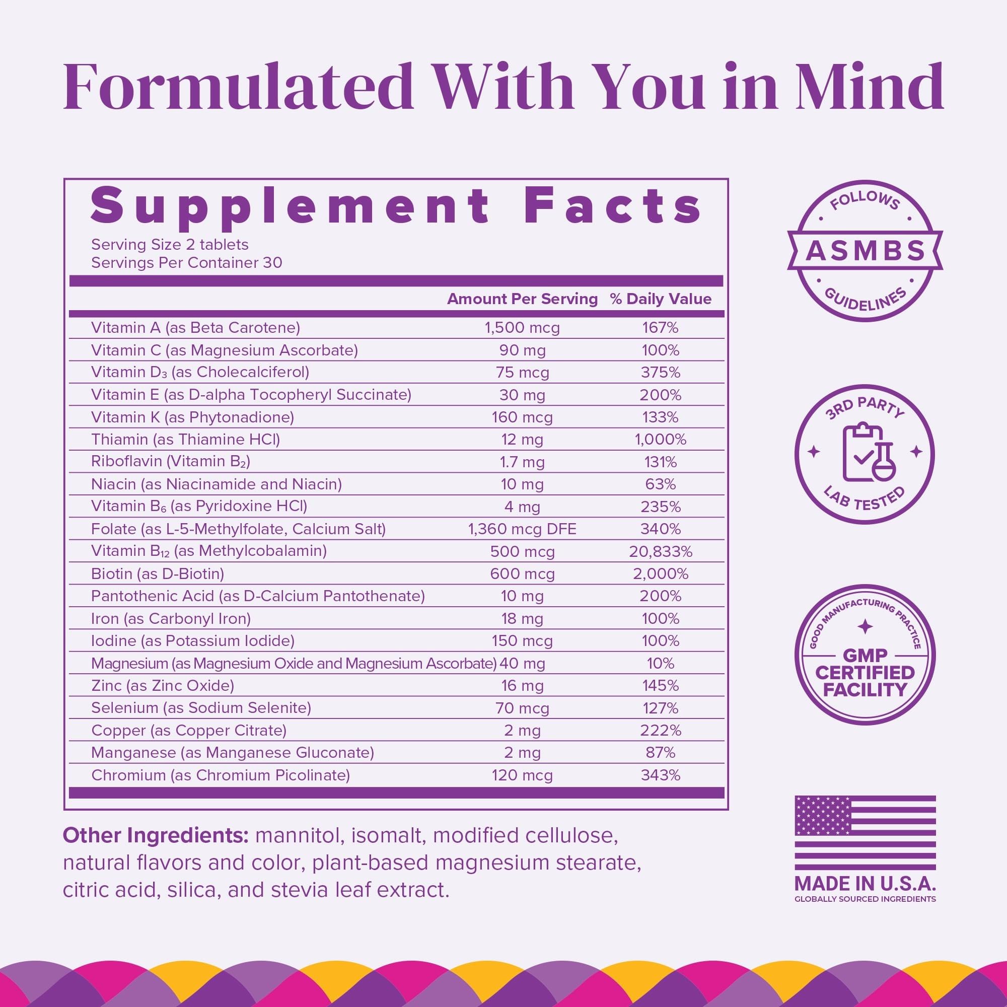 BariMelts Multivitamin for Women 132g packaging