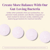BariMelts Probiotic Tablets for Women cherry flavour tablet on a spoon