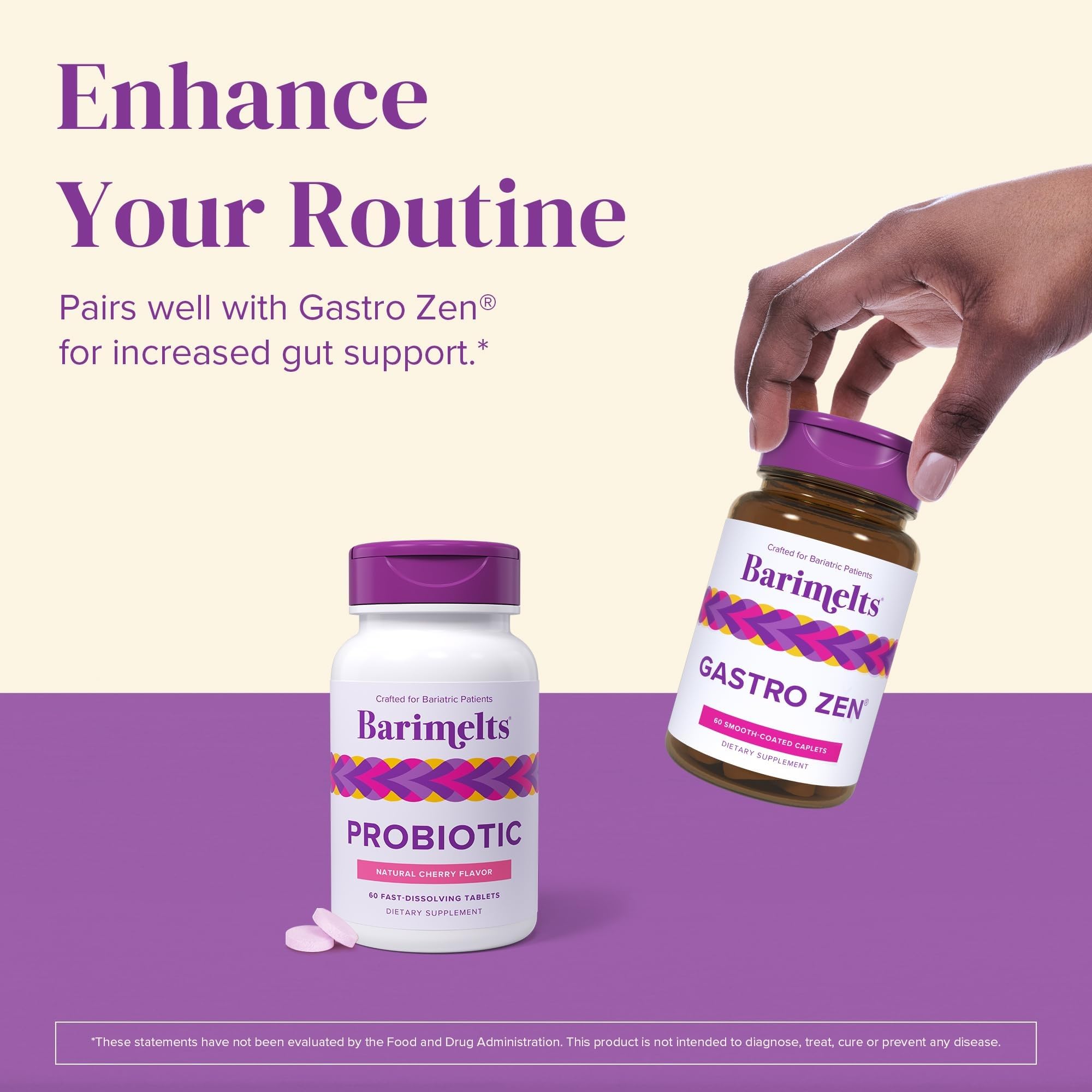 BariMelts Probiotic Tablets for Women cherry flavour with fresh cherries